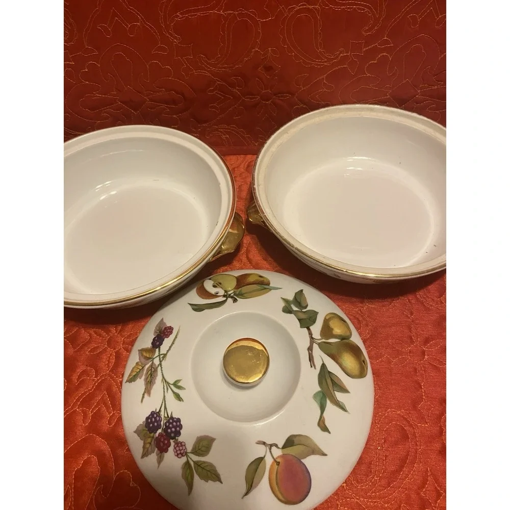 Royal Worcester Evesham Gold Porcelain Covered Casserole‎ 7